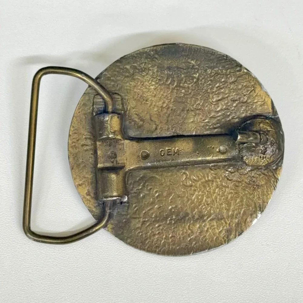 Vintage Pontiac Chief of the Sixes‎ Belt Buckle Brass Tone GEM Automotive Badge